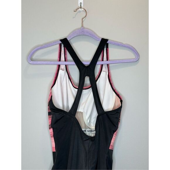 Speedo Powerlux Eco One Piece Swimsuit Black and Pink Size Medium - Picture 5 of 10